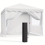 10X20Ft/10X10Ft Pop Up Canopy Tent with Sidewalls, Heavy Duty Wedding Party Tent, Height Adjustable Outdoor Portable Gazebo, Instant Sun Protection Shelter, with Wheeled Bag