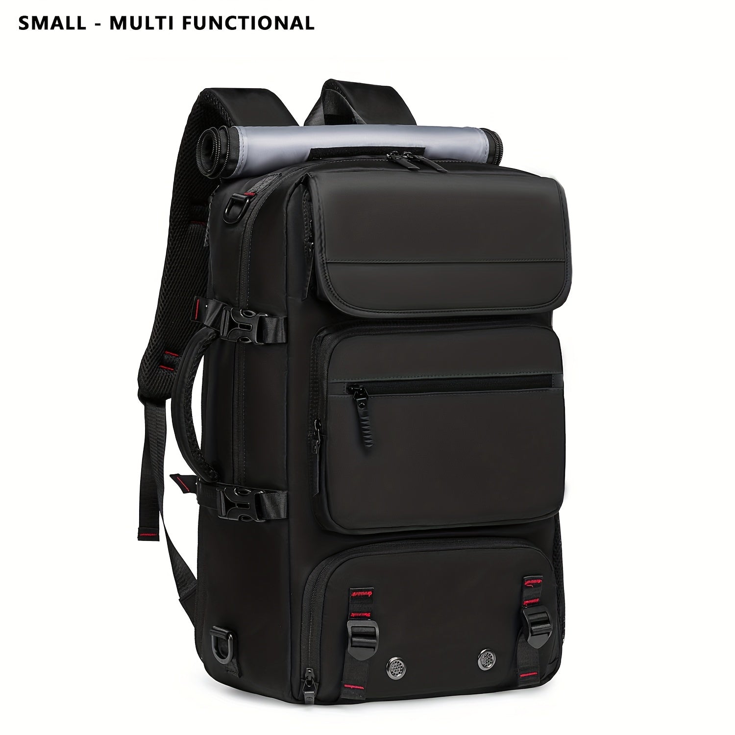 Men'S Large Capacity Travel Laptop Backpack, Airline Approved Business Work Bag, Fits 17-inch Notebook, Durable Nylon Material, With Shoe Compartment, Adjustable Shoulder Straps, And Multiple Utility Pockets, Ideal For Outdoor Hiking And Camping