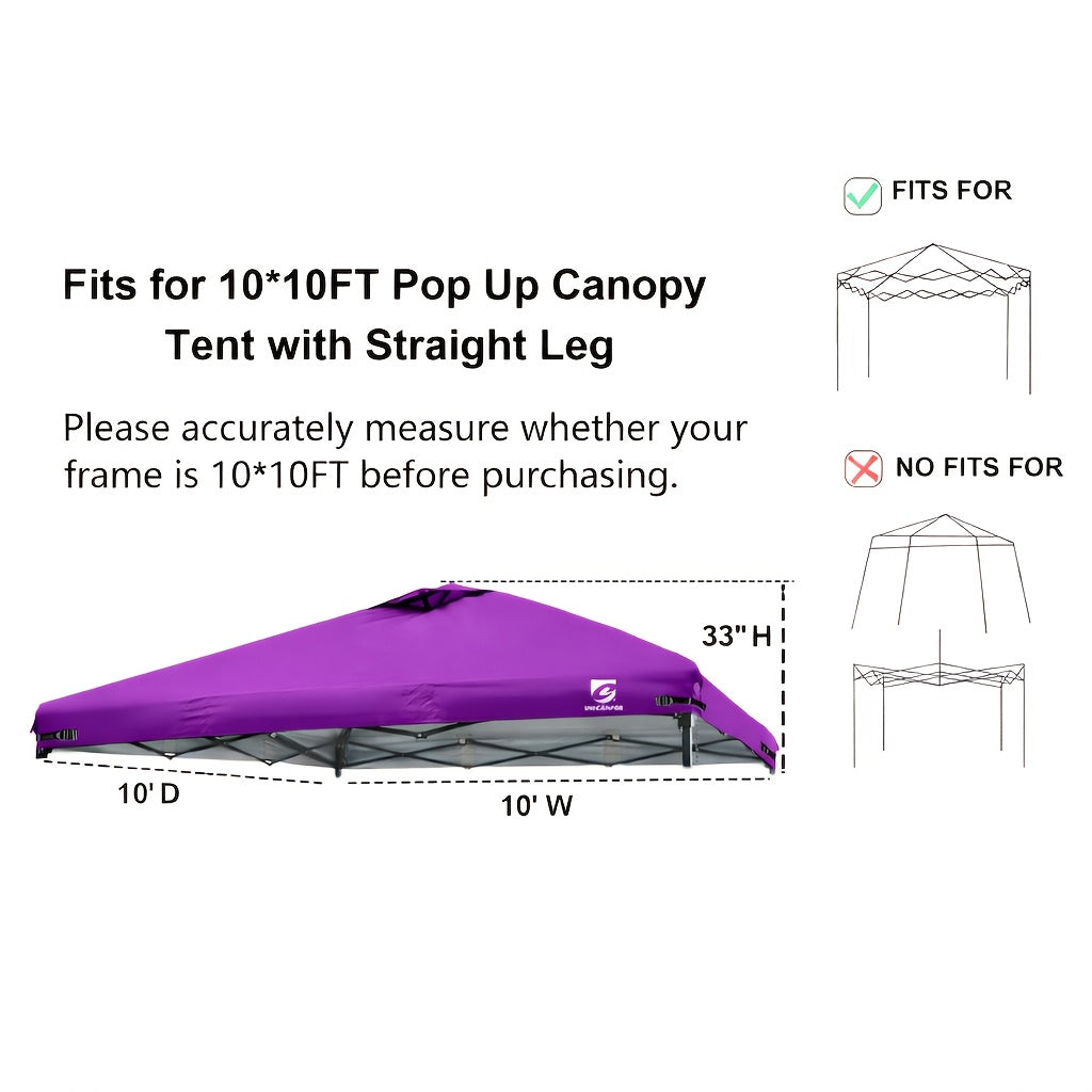 Pop-Up 3x3m Pavillon-Ersatzdach kompatibel mit Pavillons mit geraden Beinen – Hochwertiges Dach mit Belüftungsöffnungen, sofortiger Sonnenschutz für Camping, Outdoor-Veranstaltungen (nur das Dach)