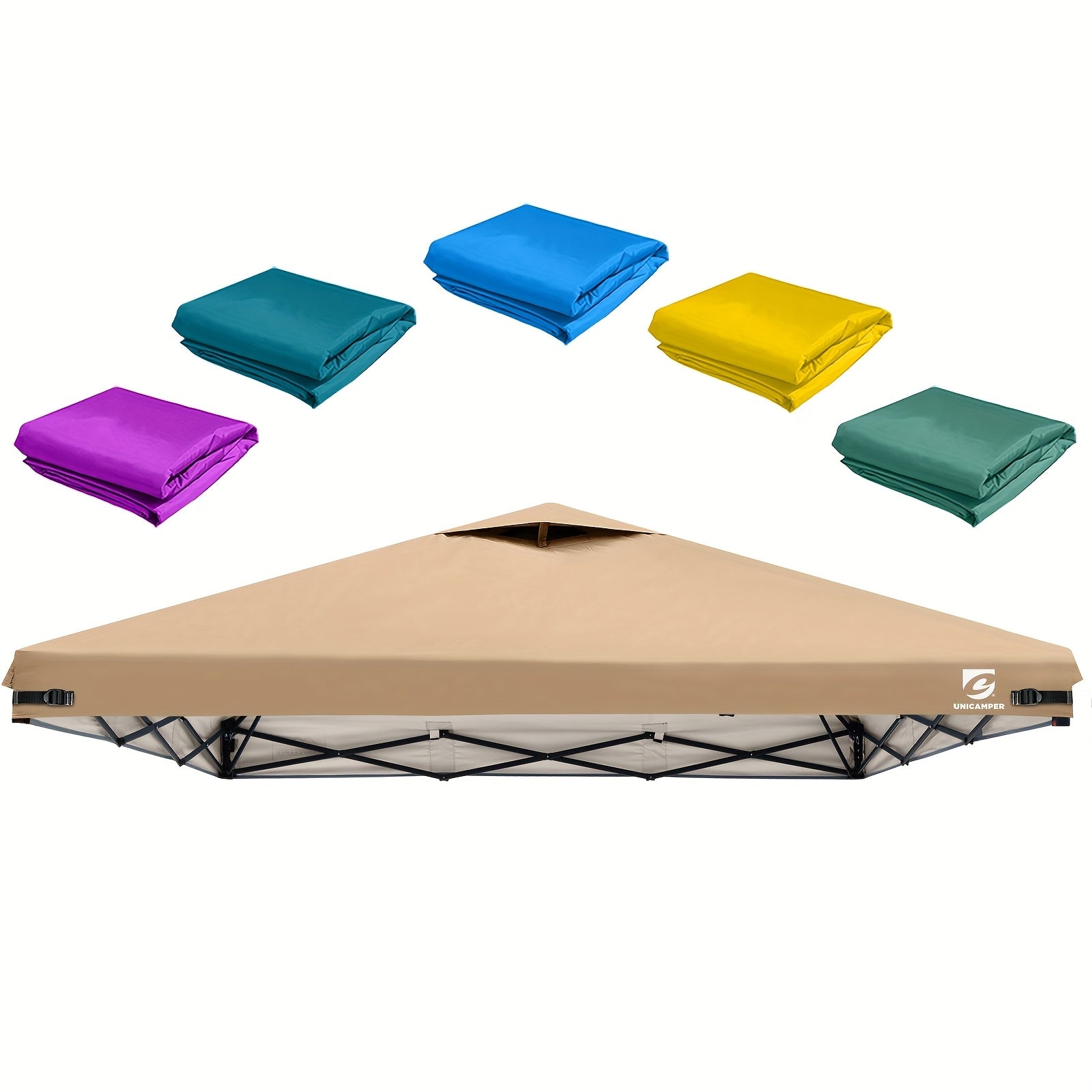 Pop-Up 3x3m Pavillon-Ersatzdach kompatibel mit Pavillons mit geraden Beinen – Hochwertiges Dach mit Belüftungsöffnungen, sofortiger Sonnenschutz für Camping, Outdoor-Veranstaltungen (nur das Dach)