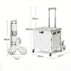 1pc Office Folding Portable Lightweight Cart 10.2 Gallon/14.7 Gallon, Portable Small Trailer, Plastic Travel Case, Outdoor Trolley with Universal Wheels And Lid for Camping, Shopping, Picnics Office
