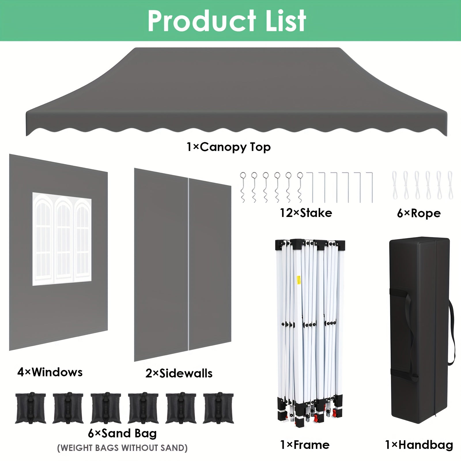 10X20Ft/10X10Ft Pop Up Canopy Tent with Sidewalls, Heavy Duty Wedding Party Tent, Height Adjustable Outdoor Portable Gazebo, Instant Sun Protection Shelter, with Wheeled Bag