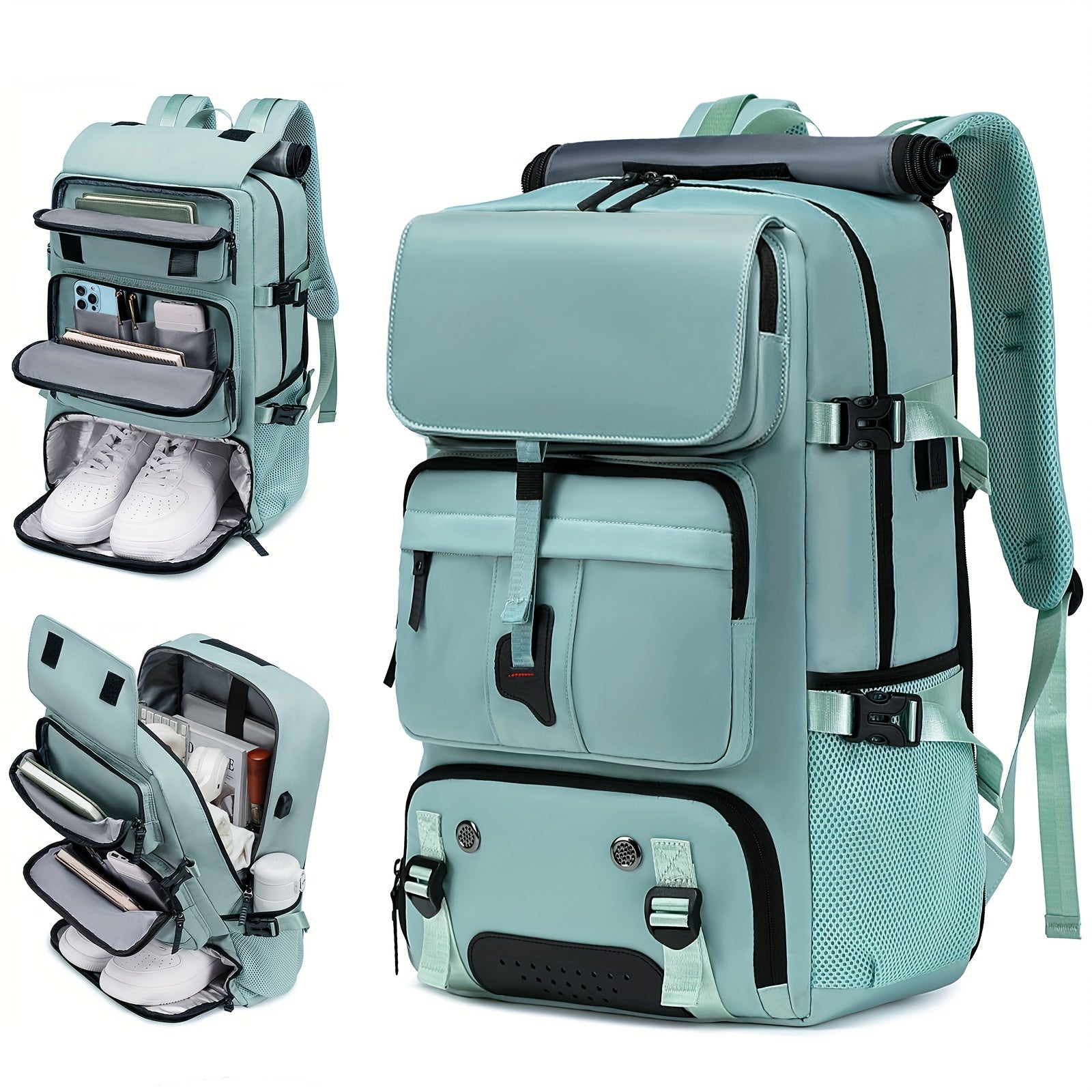 Ein großer Laptop-Rucksack, sowohl für Männer als auch Frauen konzipiert, mit multifunktionalem Reisedesign und Schuhfach, ideal für Geschäftsreisen, Reisen, Universität, Urlaubsreisen, Partygeschenke, Schulgebrauch