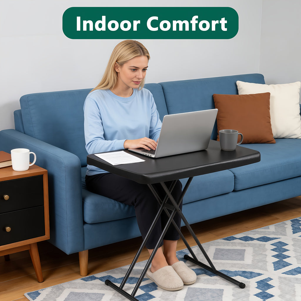 Office Tables Computer Workstations 2.5/4/6 Feet Folding Table | Equipped With Metal Legs, Sturdy And Durable, Plastic Tabletop Easy To Clean, Available In Various Colors, Foldable And Adjustable Height