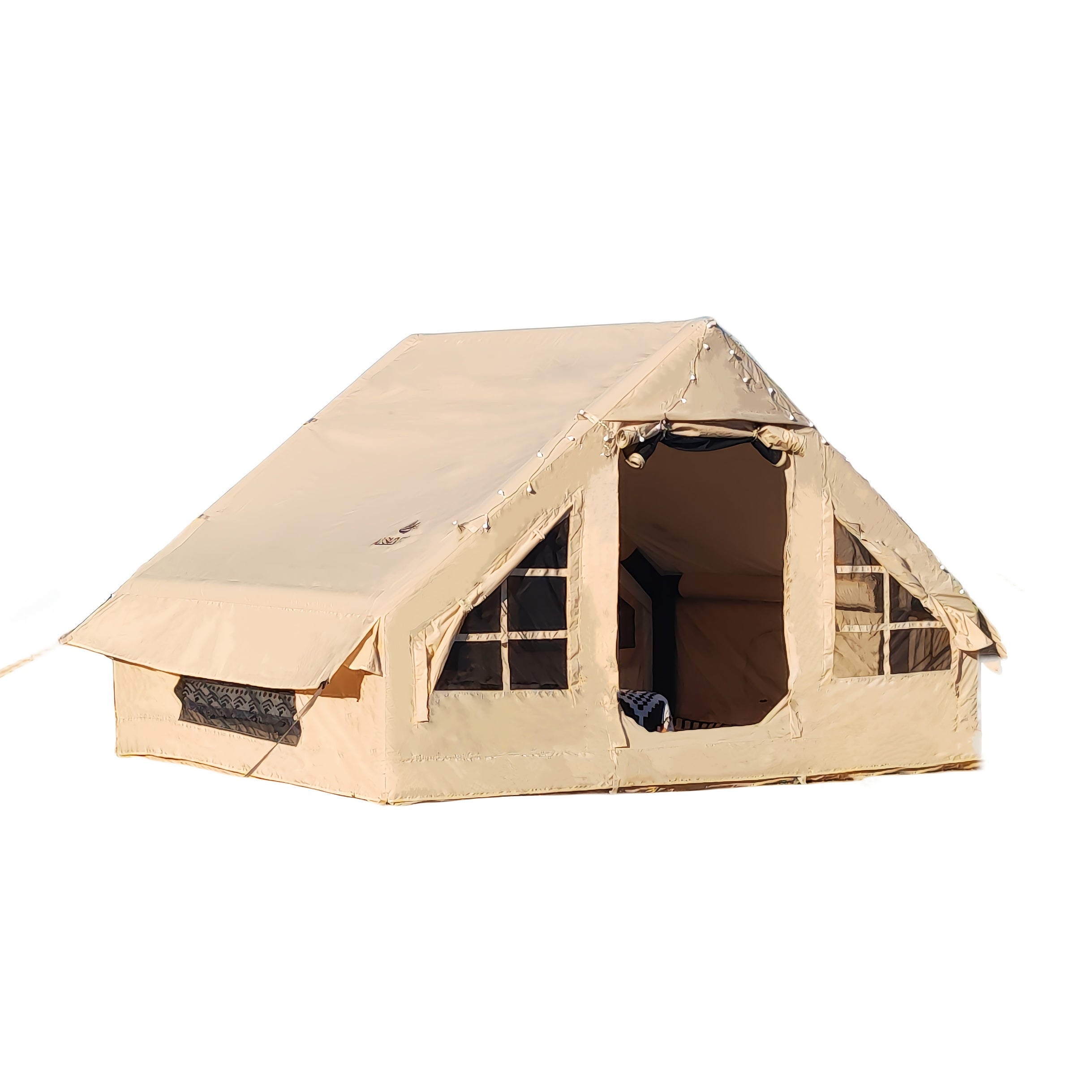 AISUNSS Inflatable Camping Tent for 4-6 Person, Easy Setup High Quality Outdoor Oxford Tents with Pump,Self-Supporting Structure Inflatable House Tent, Cabin Tent with Mesh Windows & Doors