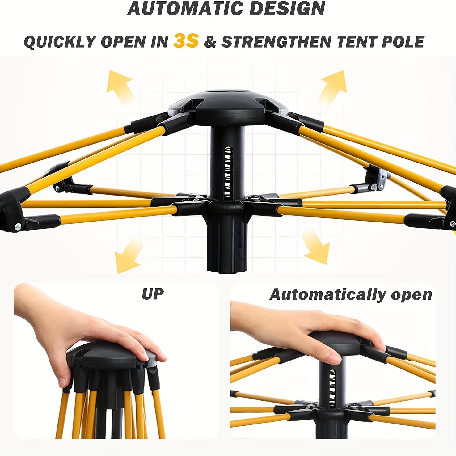 Vollautomatisches Pop-up-Zelt für Outdoor-Selbstfahrertouren, Camping, Angeln und Strandschutz, geeignet für 2-3 oder 3-4 Personen, tragbar zum Angeln und Wandern