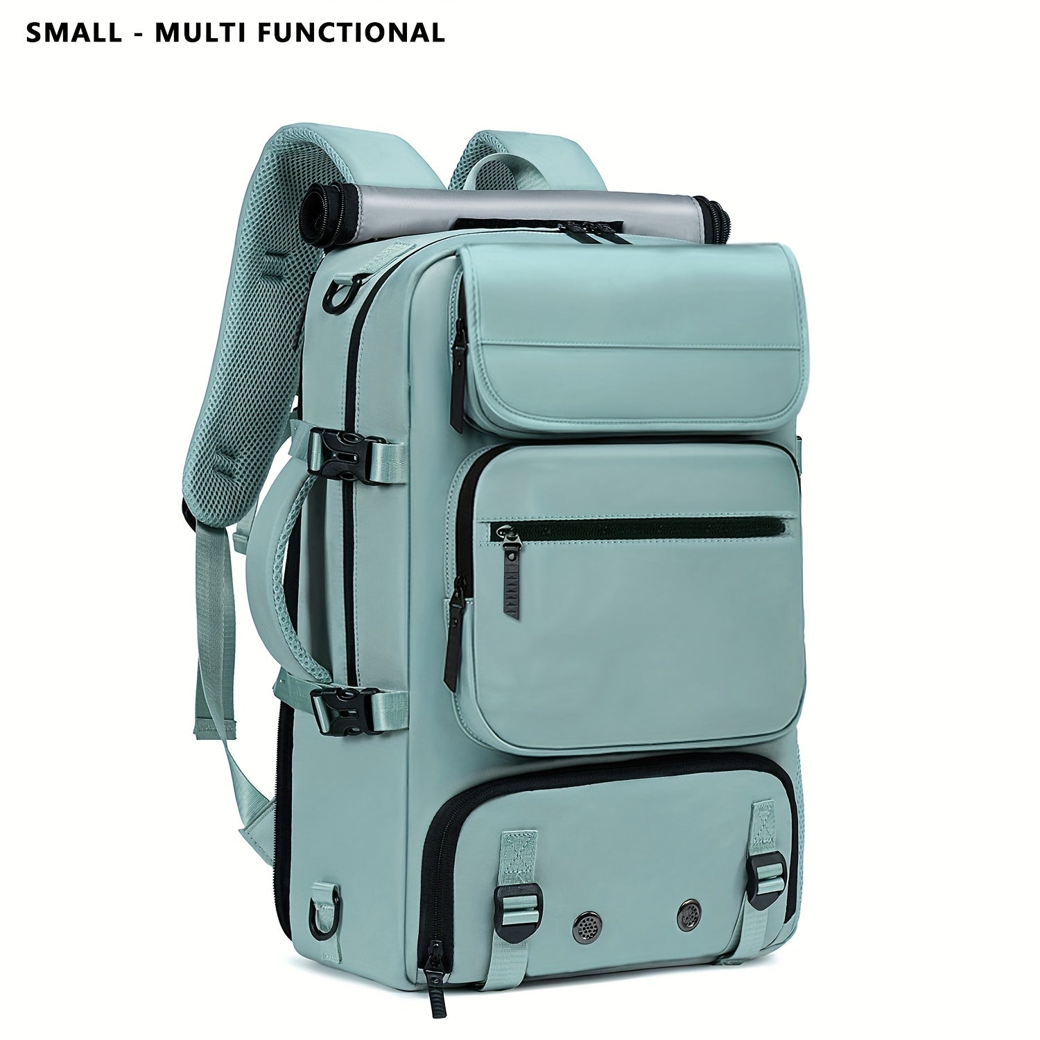 Men'S Large Capacity Travel Laptop Backpack, Airline Approved Business Work Bag, Fits 17-inch Notebook, Durable Nylon Material, With Shoe Compartment, Adjustable Shoulder Straps, And Multiple Utility Pockets, Ideal For Outdoor Hiking And Camping