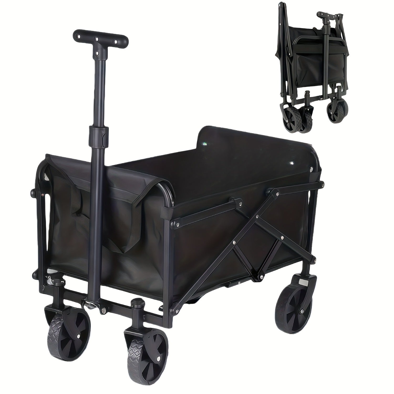 Robuster Faltwagen mit großer Kapazität, kann bis zu 308 kg transportieren, ideal für Einkäufe im Freien und Gartenarbeiten