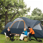 10 Person for family Camping Tent, Spacious 2 Room & Windproof Cabin Tent With Mesh Windows, Easy Setup, Perfect For Family Trips & Outdoor Gatherings