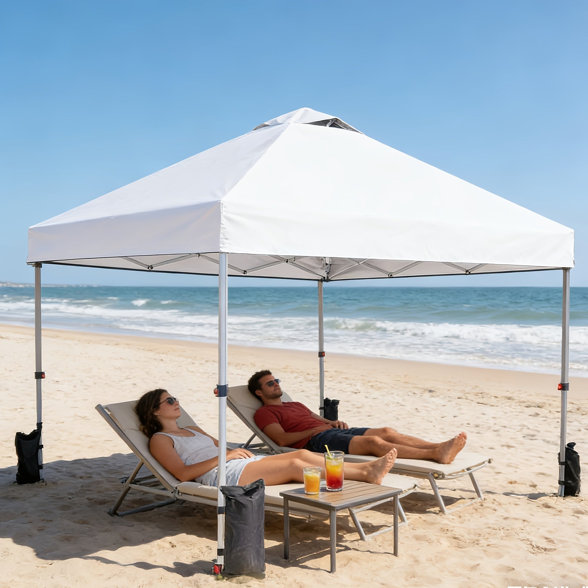 Hochleistungs-10x10ft Pop-Up-Pavillon – 1-Personen-Aufbau mit einem Handgriff, inklusive Rollentasche, tragbarer Pavillon für Outdoor-Camping, Strand, Markt