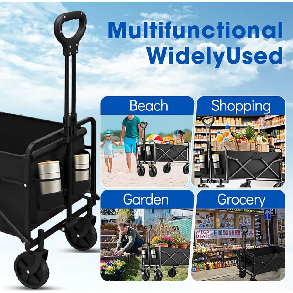 680LBS/550LBS/350LBS Christmas Sports Equipment Transporter, Folding Cart with Fully Portable Tires, Strong Load Capacity, Heavy Duty Multi-Purpose Cart with Transport Rack, Suitable for Beach, Garden, Camping, Shopping, and Sports Clearance