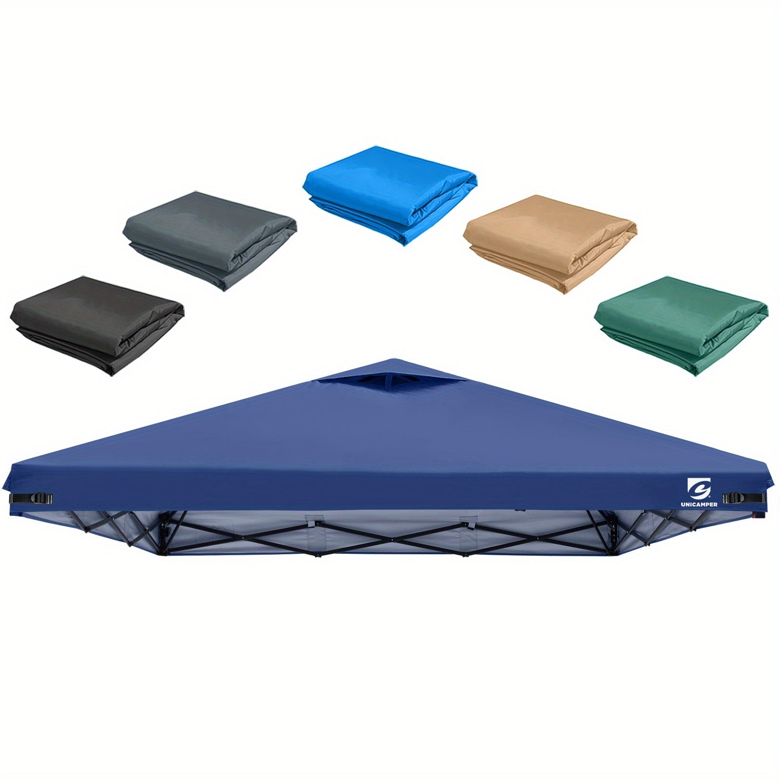 Pop-Up 3x3m Pavillon-Ersatzdach kompatibel mit Pavillons mit geraden Beinen – Hochwertiges Dach mit Belüftungsöffnungen, sofortiger Sonnenschutz für Camping, Outdoor-Veranstaltungen (nur das Dach)