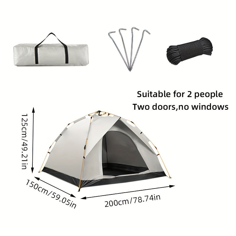 Geeignet für 4 Personen, Faltbares Automatikzelt, Tragbares Campingzelt, Multifunktionaler Outdoor-Unterstand, Wind- und Sonnenschutz