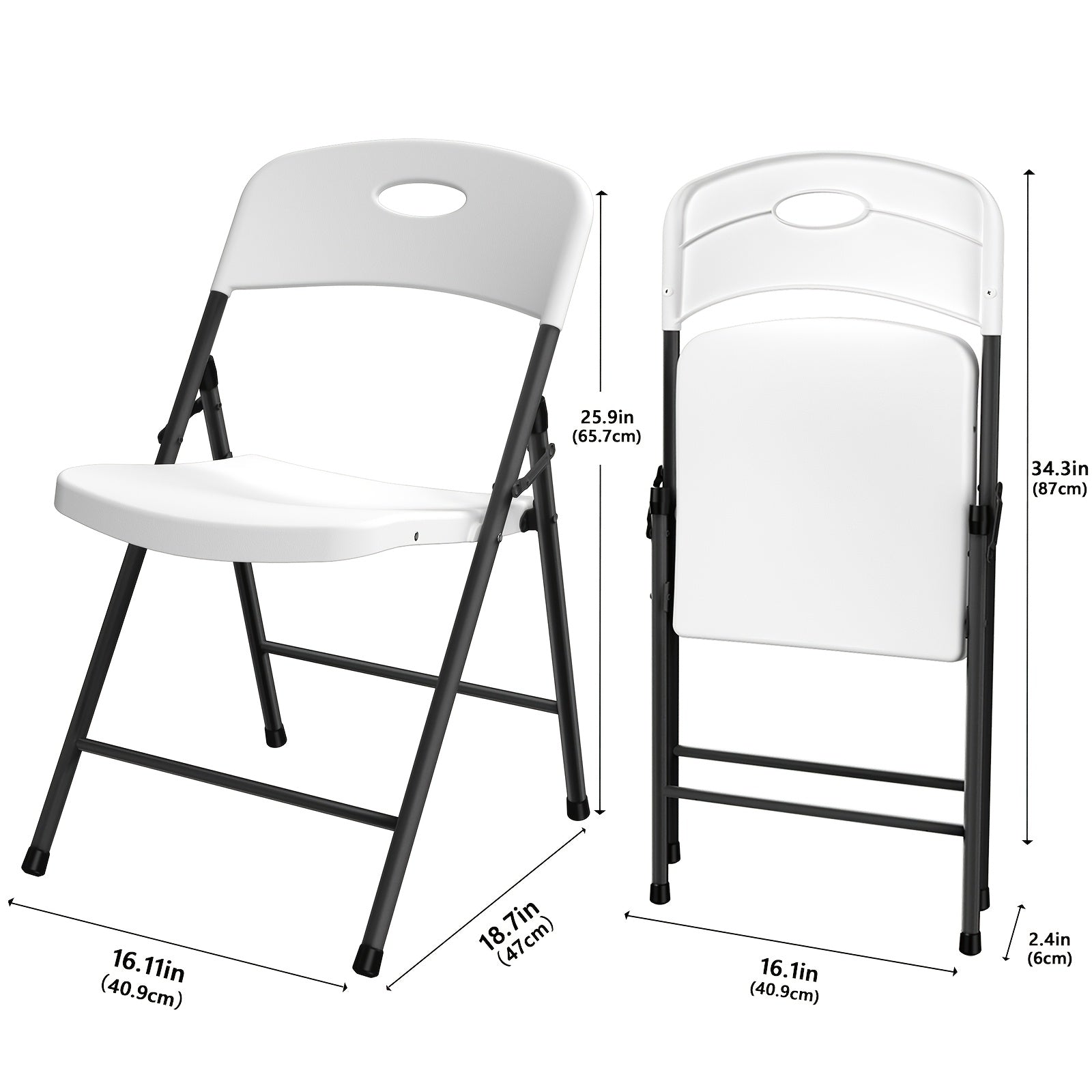 4pcs Black And White Folding Multi-functional Chair, with A Sturdy Metal Frame, Foldable And Easy to Store, Suitable for Indoor And Outdoor Office Use, Indoor Seating, Outdoor Furniture, Minimalist Chair, Foldable Furniture, Easy Storage