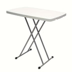 Folding Table 2.5/4/6FT Portable Heavy Duty Plastic Fold-in-Half Utility Table Portable Dining Table Indoor Outdoor Adjustable Height Folding with Carrying Handle, Locks, Camping and Party, Picnic Table -White/Black