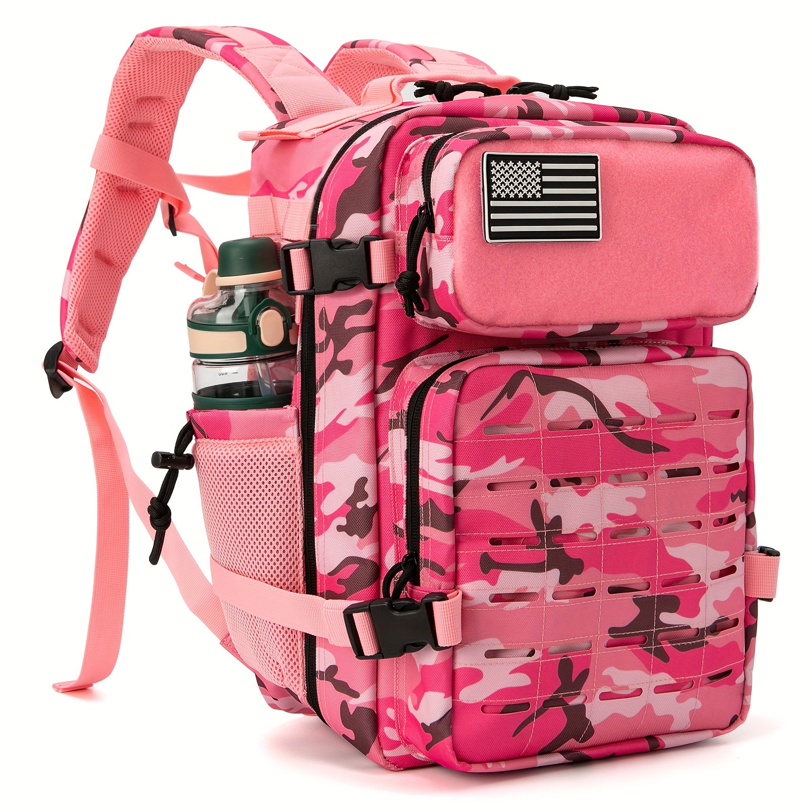 6.6gal Unisex Office Laptop Backpack Tactical Backpack for Men/Women Molle Daypack Perfect for 3-Day Hiking Trekking Bug Out Use with Dual Cup Holders Ideal for Organizing Office Supplies And Laptops