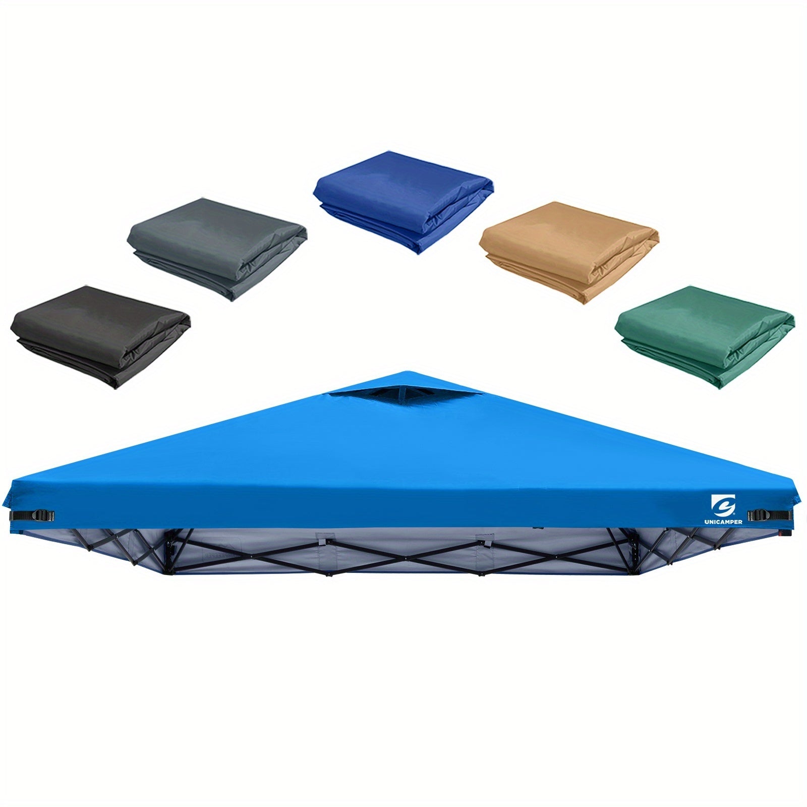 Pop-Up 3x3m Pavillon-Ersatzdach kompatibel mit Pavillons mit geraden Beinen – Hochwertiges Dach mit Belüftungsöffnungen, sofortiger Sonnenschutz für Camping, Outdoor-Veranstaltungen (nur das Dach)