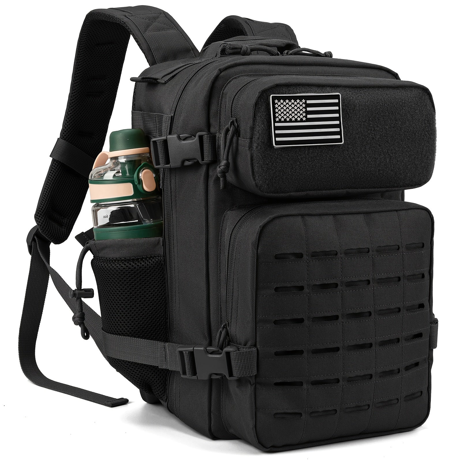 6.6gal Unisex Office Laptop Backpack Tactical Backpack for Men/Women Molle Daypack Perfect for 3-Day Hiking Trekking Bug Out Use with Dual Cup Holders Ideal for Organizing Office Supplies And Laptops