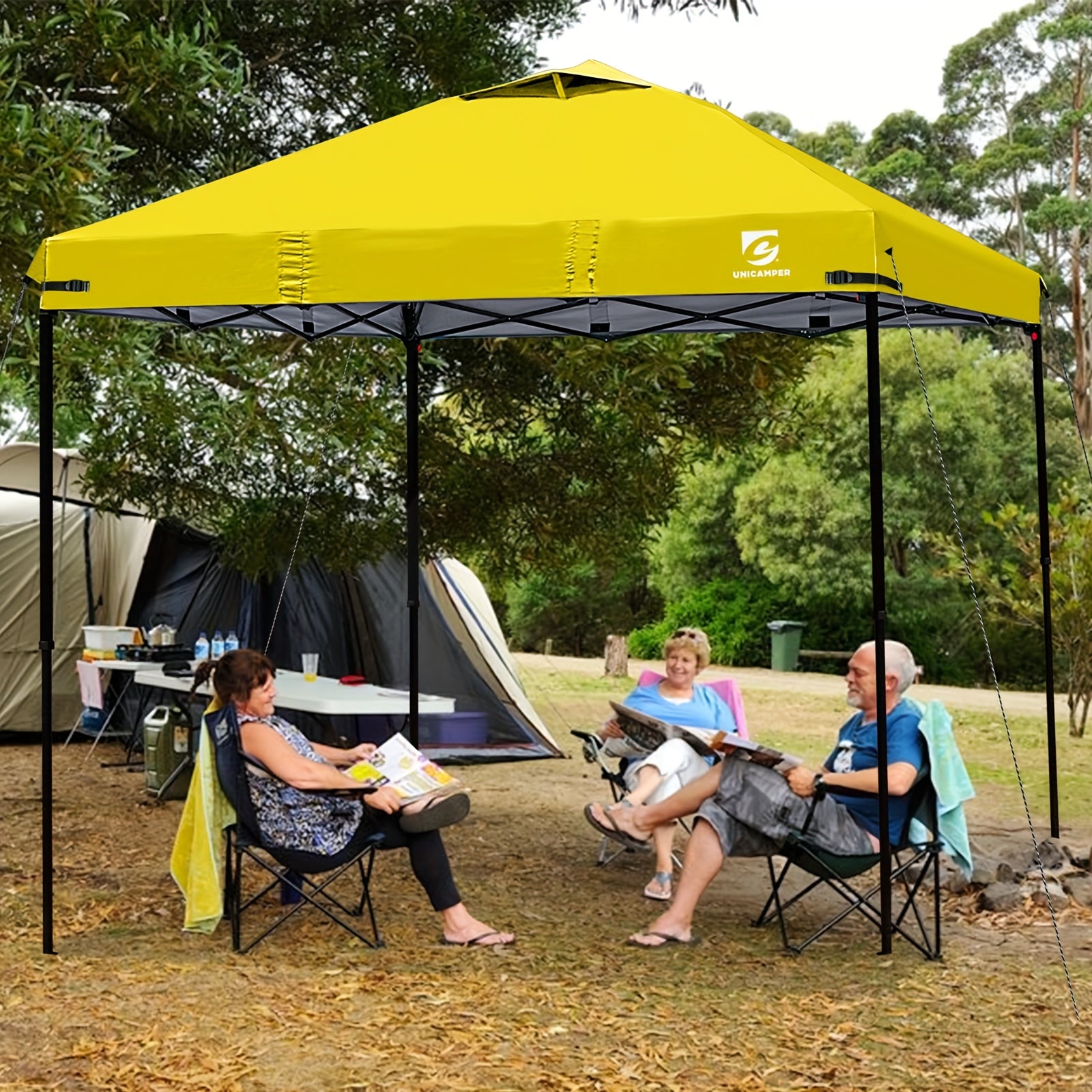 Pop-Up 3x3m Pavillon-Ersatzdach kompatibel mit Pavillons mit geraden Beinen – Hochwertiges Dach mit Belüftungsöffnungen, sofortiger Sonnenschutz für Camping, Outdoor-Veranstaltungen (nur das Dach)