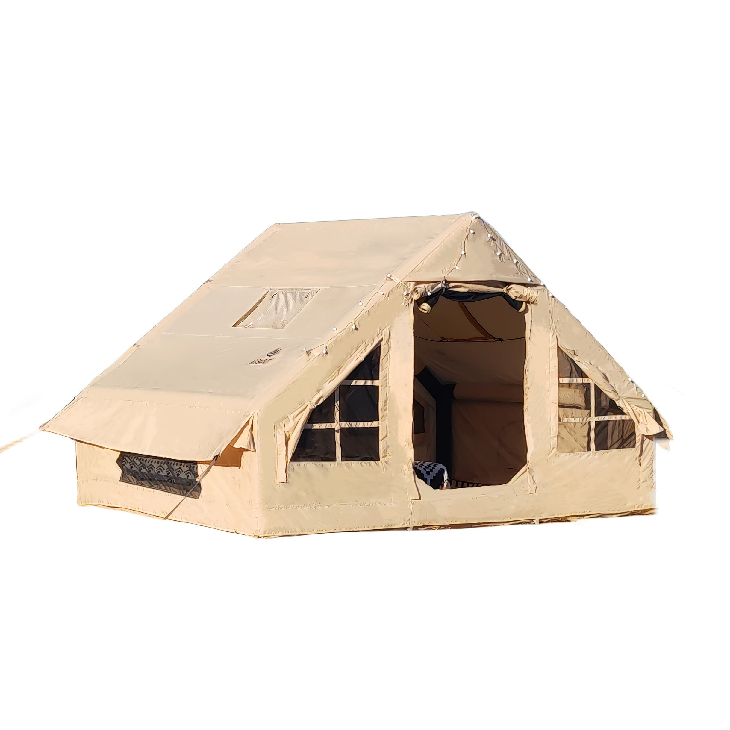 AISUNSS Inflatable Camping Tent for 4-6 Person, Easy Setup High Quality Outdoor Oxford Tents with Pump,Self-Supporting Structure Inflatable House Tent, Cabin Tent with Mesh Windows & Doors