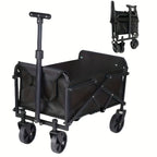220LBS/ 450LBS/ 680LBS All Terrain Heavy Duty Folding Cart, Large Capacity Camper Suitable for Yard Shopping/ Sports/ Outdoor/ Gardening Equipment Handling, Black Multifunctional Utility Cart