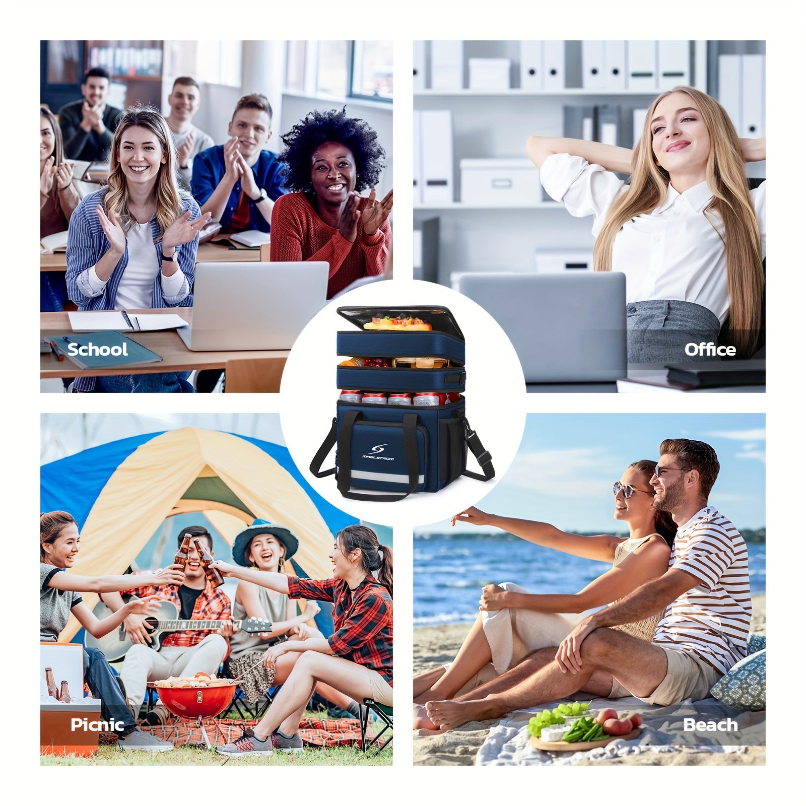 Maelstrom Isolierte 19 Liter Kühltasche für Damen und Herren, Lunchbox für Männer, Auslaufsichere Kühltasche, Lunch-Tragetasche