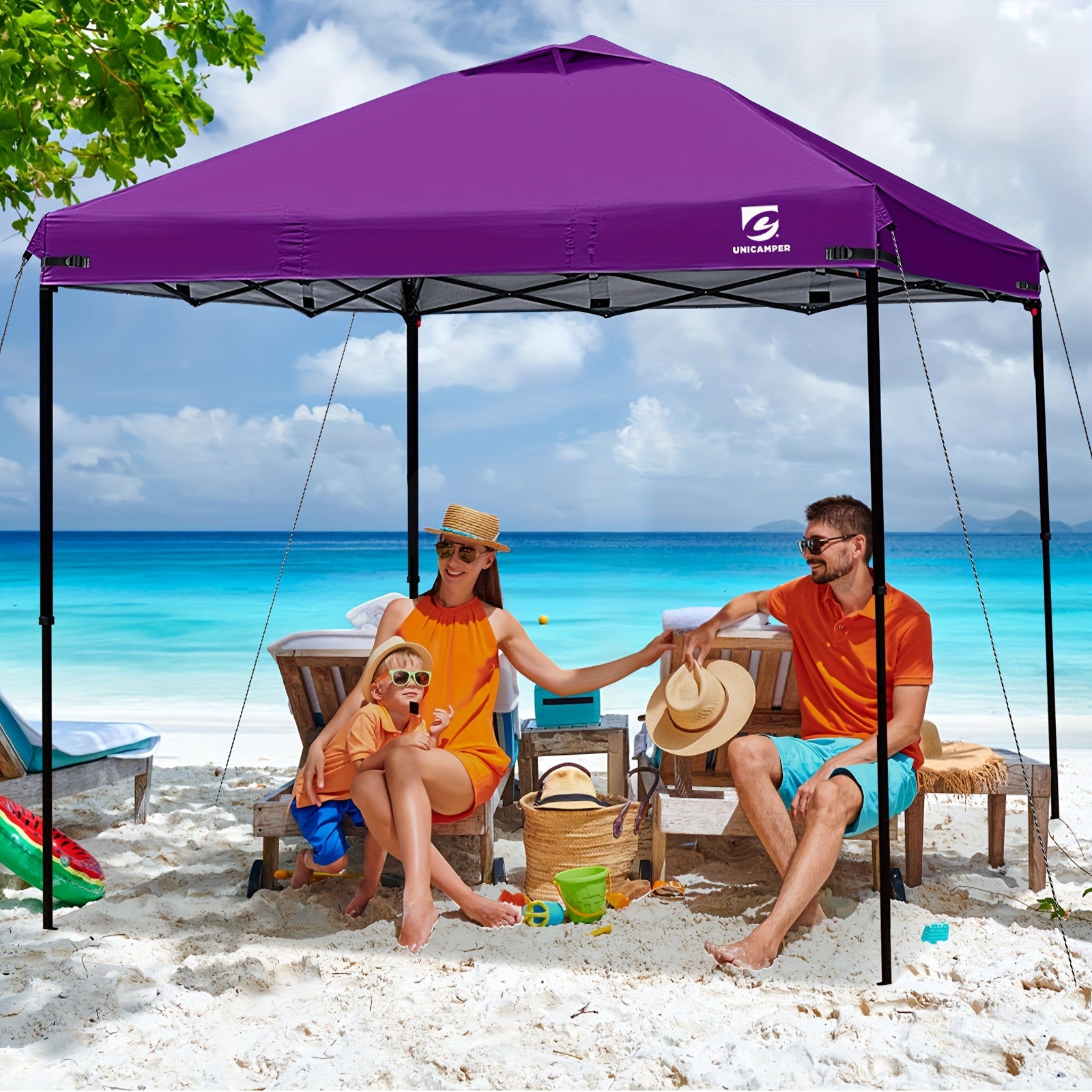 Pop-Up 3x3m Pavillon-Ersatzdach kompatibel mit Pavillons mit geraden Beinen – Hochwertiges Dach mit Belüftungsöffnungen, sofortiger Sonnenschutz für Camping, Outdoor-Veranstaltungen (nur das Dach)