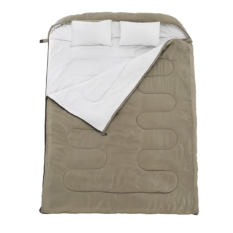 Double Sleeping Bags for Adults with Pillow, Lightweight Portable Compact Sleeping Bag for 2 Person, Cold Weather And Warm for Backpacking Camping, Hiking, Outdoor Adventure