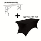 4ft/6ft Kunststoff-Klapptisch, tragbarer Esstisch für drinnen und draußen mit Tragegriff, Verriegelungen, Picknicktisch – Weiß