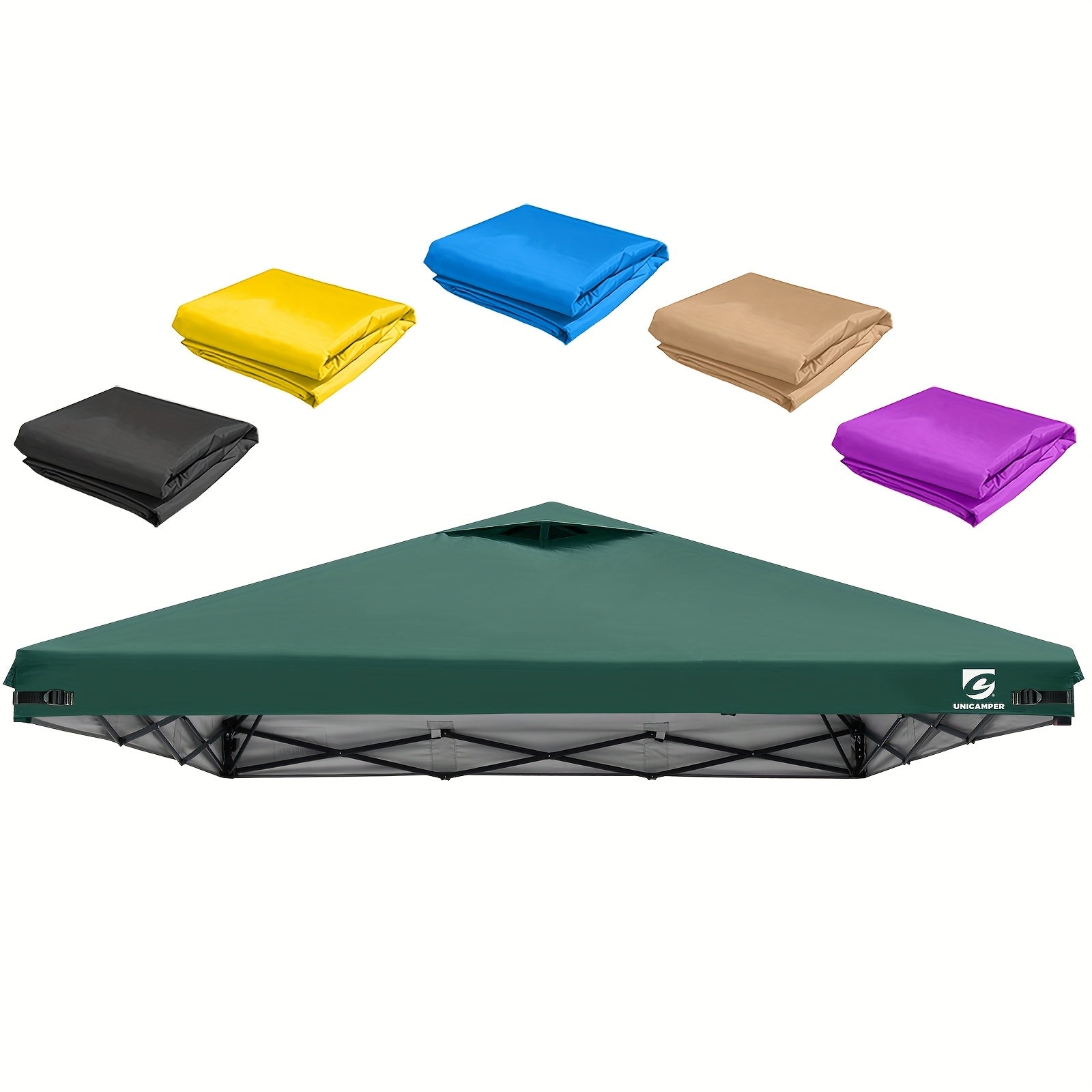 Pop-Up 3x3m Pavillon-Ersatzdach kompatibel mit Pavillons mit geraden Beinen – Hochwertiges Dach mit Belüftungsöffnungen, sofortiger Sonnenschutz für Camping, Outdoor-Veranstaltungen (nur das Dach)