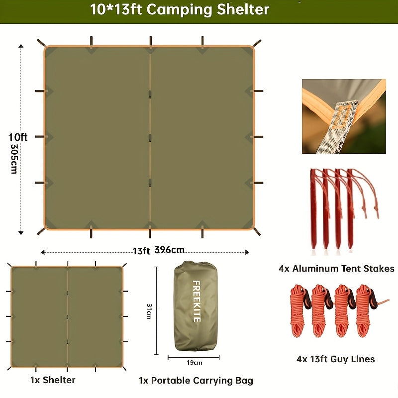 FREEKITE Winddichter Camping-Sonnenschutz, schnell aufbaubares, tragbares Zelt mit Zubehör für Wandern, Outdoor-Veranstaltungen, Picknick & Reisen