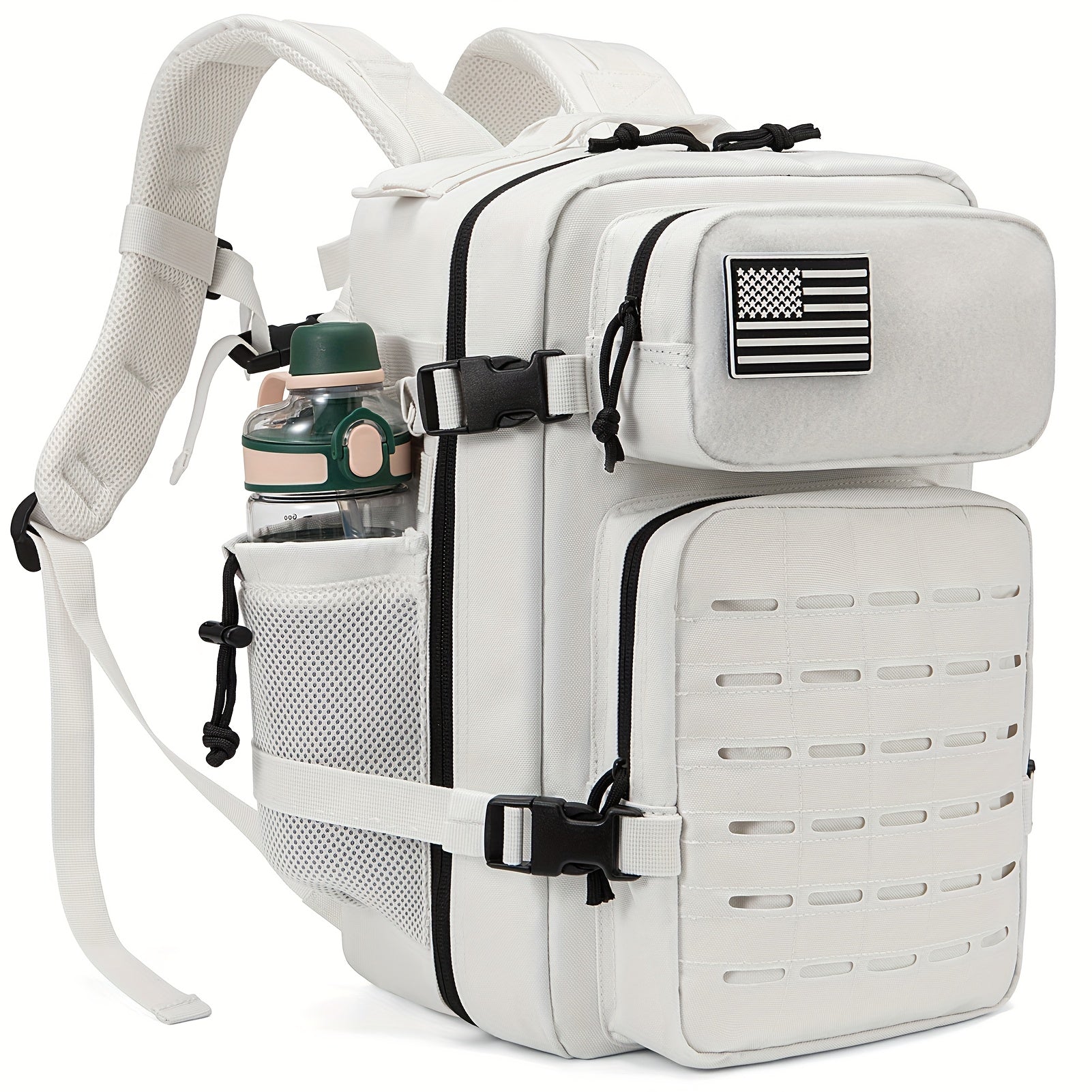 6.6gal Unisex Office Laptop Backpack Tactical Backpack for Men/Women Molle Daypack Perfect for 3-Day Hiking Trekking Bug Out Use with Dual Cup Holders Ideal for Organizing Office Supplies And Laptops