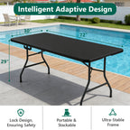 Office Tables Computer Workstations 2.5/4/6 Feet Folding Table | Equipped With Metal Legs, Sturdy And Durable, Plastic Tabletop Easy To Clean, Available In Various Colors, Foldable And Adjustable Height