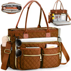 Teacher Bag for Women, Female 2025 New Diamond Patterned Commuting Tote Bag, Multi Compartment Computer Bag, And Wear-Resistant Professional Work Bag