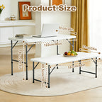 Folding Table 2.5/4/6FT Portable Heavy Duty Plastic Fold-in-Half Utility Table Portable Dining Table Indoor Outdoor Adjustable Height Folding with Carrying Handle, Locks, Camping and Party, Picnic Table -White/Black
