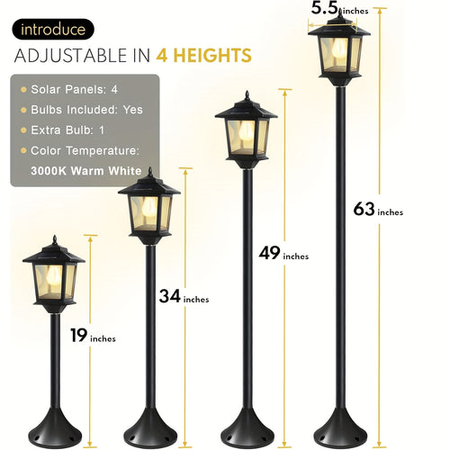 2er-Pack 160cm Solar Laternenpfahlleuchten, Außenleuchten, Weihnachtsdekoration, Pollerleuchten für den Außenbereich, dekorative Lampe für Garten, Terrasse, Rasen, Weg, Auffahrt, Vorder-/Hintertür, Warmweiß, austauschbares Leuchtmittel, 1800LM