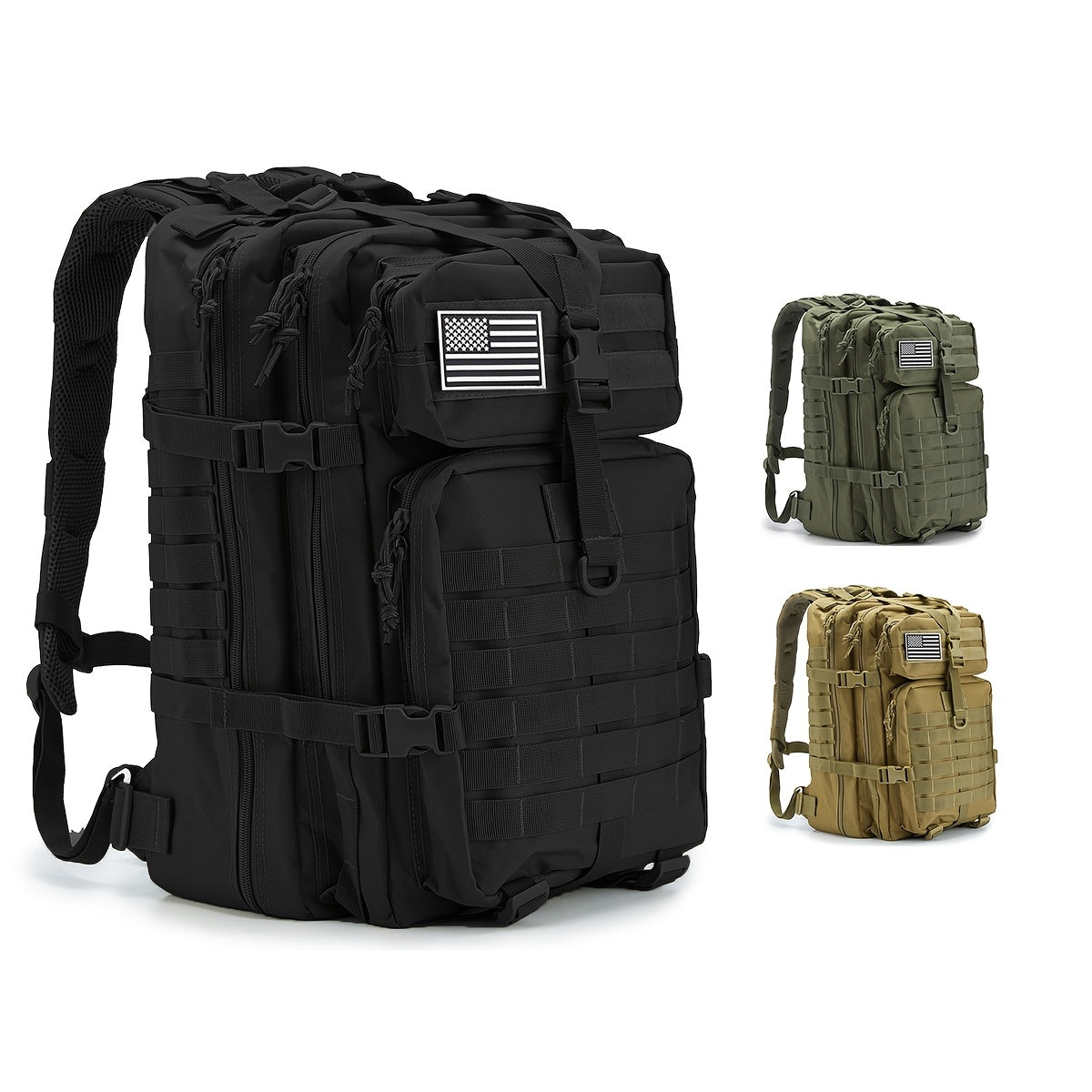 Tactical Hiking Backpack - Durable Polyester, Multifunctional Camping & Hunting Rucksack with Zip Closure, Ideal for 3-Day Trekking, Outdoor Sports, and Birthday Gifts, Outdoor Gear | Sporty Backpack | Adjustable Straps, Hiking Gear