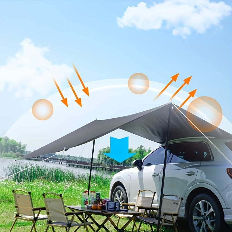 Car Canopy Camping, Outdoor Freestanding Roof Tent for SUV Truck Land Shelter, Foldable Portable Car Awning Sunshade