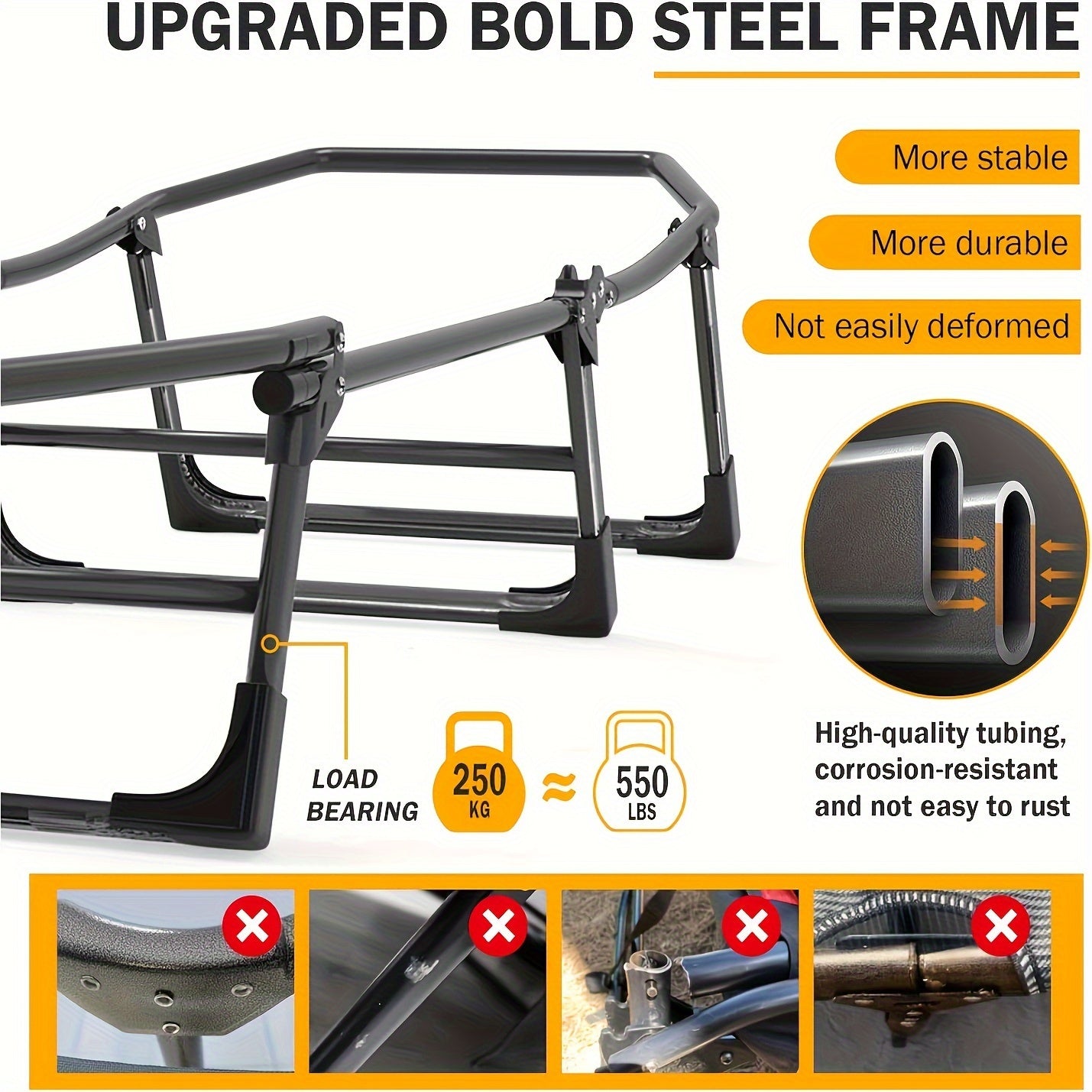 550 Lbs Weight Capacity Patio Party Resting Folding Camping Bed, 70.87inch Adjustable Folding Deck Chair, Perfect for Adults, Travel, Beach And Camping Adventures, Easy to Carry