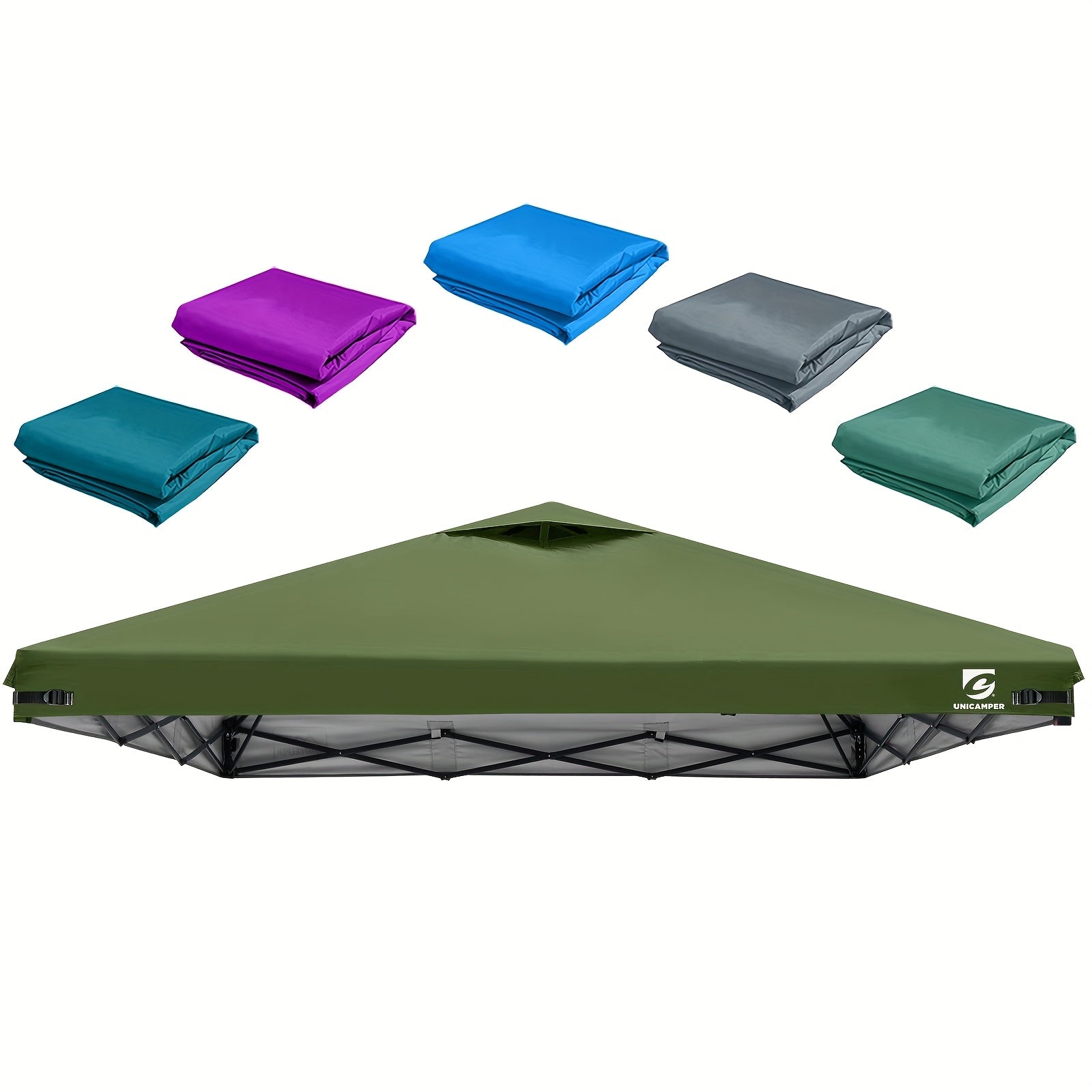 Pop-Up 3x3m Pavillon-Ersatzdach kompatibel mit Pavillons mit geraden Beinen – Hochwertiges Dach mit Belüftungsöffnungen, sofortiger Sonnenschutz für Camping, Outdoor-Veranstaltungen (nur das Dach)