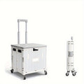 1pc Office Folding Portable Lightweight Cart 10.2 Gallon/14.7 Gallon, Portable Small Trailer, Plastic Travel Case, Outdoor Trolley with Universal Wheels And Lid for Camping, Shopping, Picnics Office