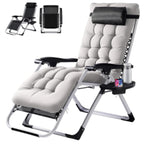 Zero Gravity Recliner, Foldable Patio Chair --- Includes Cup Holder Tray; Removable Cushion; Ideal For The Beach, Patio, Or Poolside