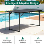 Office Tables Computer Workstations 2.5/4/6 Feet Folding Table | Equipped With Metal Legs, Sturdy And Durable, Plastic Tabletop Easy To Clean, Available In Various Colors, Foldable And Adjustable Height