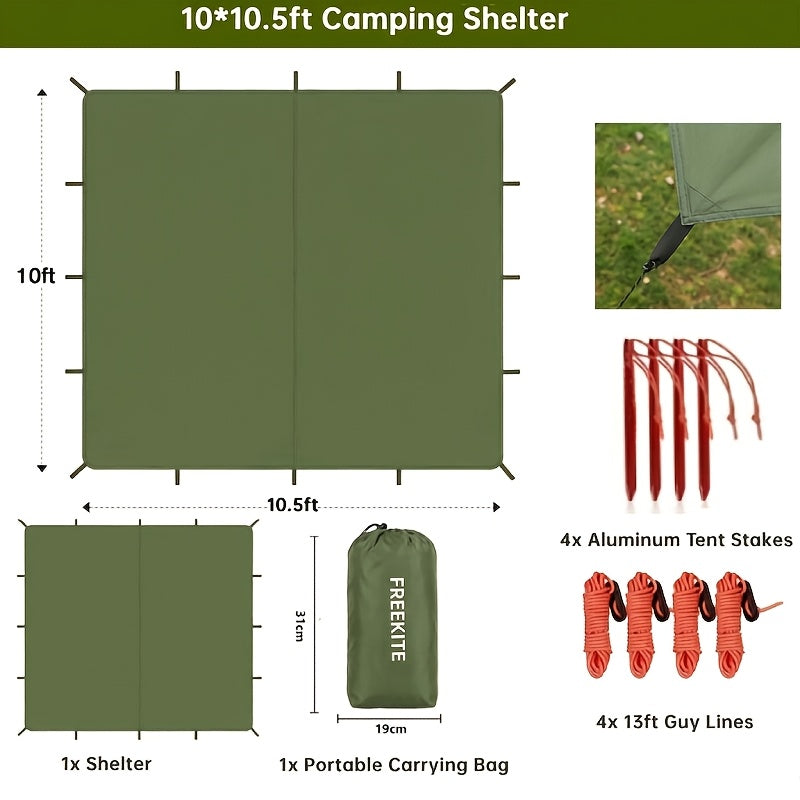 FREEKITE Winddichter Camping-Sonnenschutz, schnell aufbaubares, tragbares Zelt mit Zubehör für Wandern, Outdoor-Veranstaltungen, Picknick & Reisen