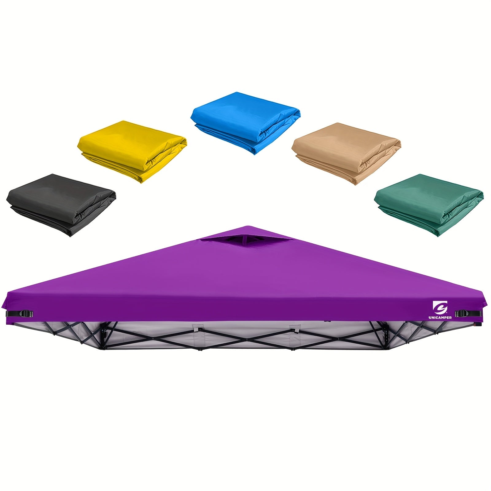 Pop-Up 3x3m Pavillon-Ersatzdach kompatibel mit Pavillons mit geraden Beinen – Hochwertiges Dach mit Belüftungsöffnungen, sofortiger Sonnenschutz für Camping, Outdoor-Veranstaltungen (nur das Dach)