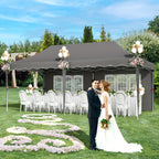 10X20Ft/10X10Ft Pop Up Canopy Tent with Sidewalls, Heavy Duty Wedding Party Tent, Height Adjustable Outdoor Portable Gazebo, Instant Sun Protection Shelter, with Wheeled Bag