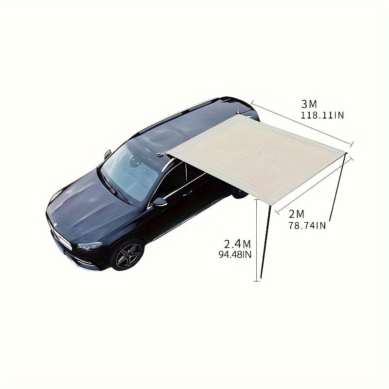 Car Canopy Camping, Outdoor Freestanding Roof Tent for SUV Truck Land Shelter, Foldable Portable Car Awning Sunshade