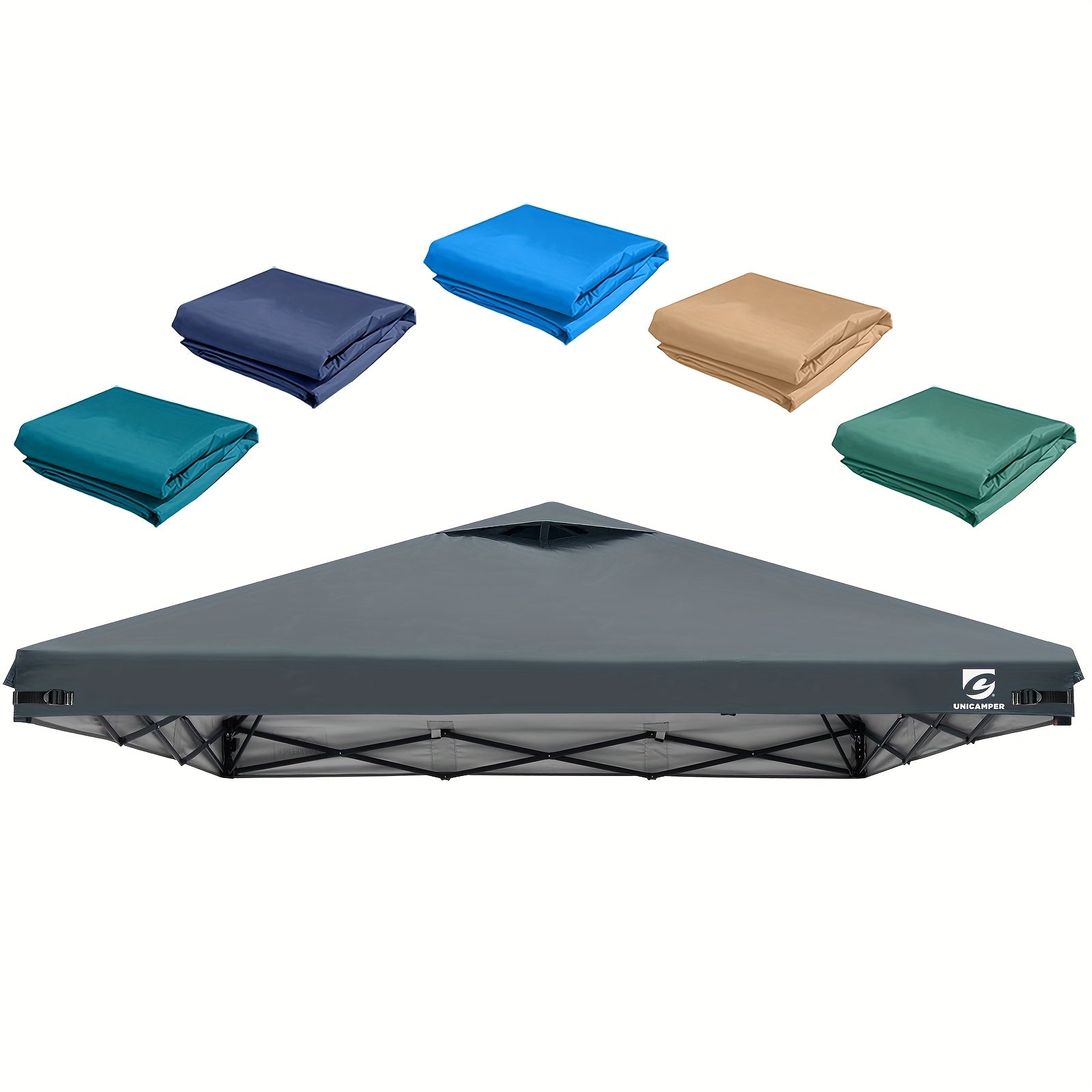 Pop-Up 3x3m Pavillon-Ersatzdach kompatibel mit Pavillons mit geraden Beinen – Hochwertiges Dach mit Belüftungsöffnungen, sofortiger Sonnenschutz für Camping, Outdoor-Veranstaltungen (nur das Dach)