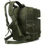 11.89gal Tactical Hiking Backpack - Durable Polyester, Multifunctional Camping & Trekking Shoulder Bag with Zip Closure, Ideal for 3-Day Outdoor Adventures, Hunting, and Sports, Available in Black, Gray, Red, and Green, Camping Gear | Modern Backpack | Ad