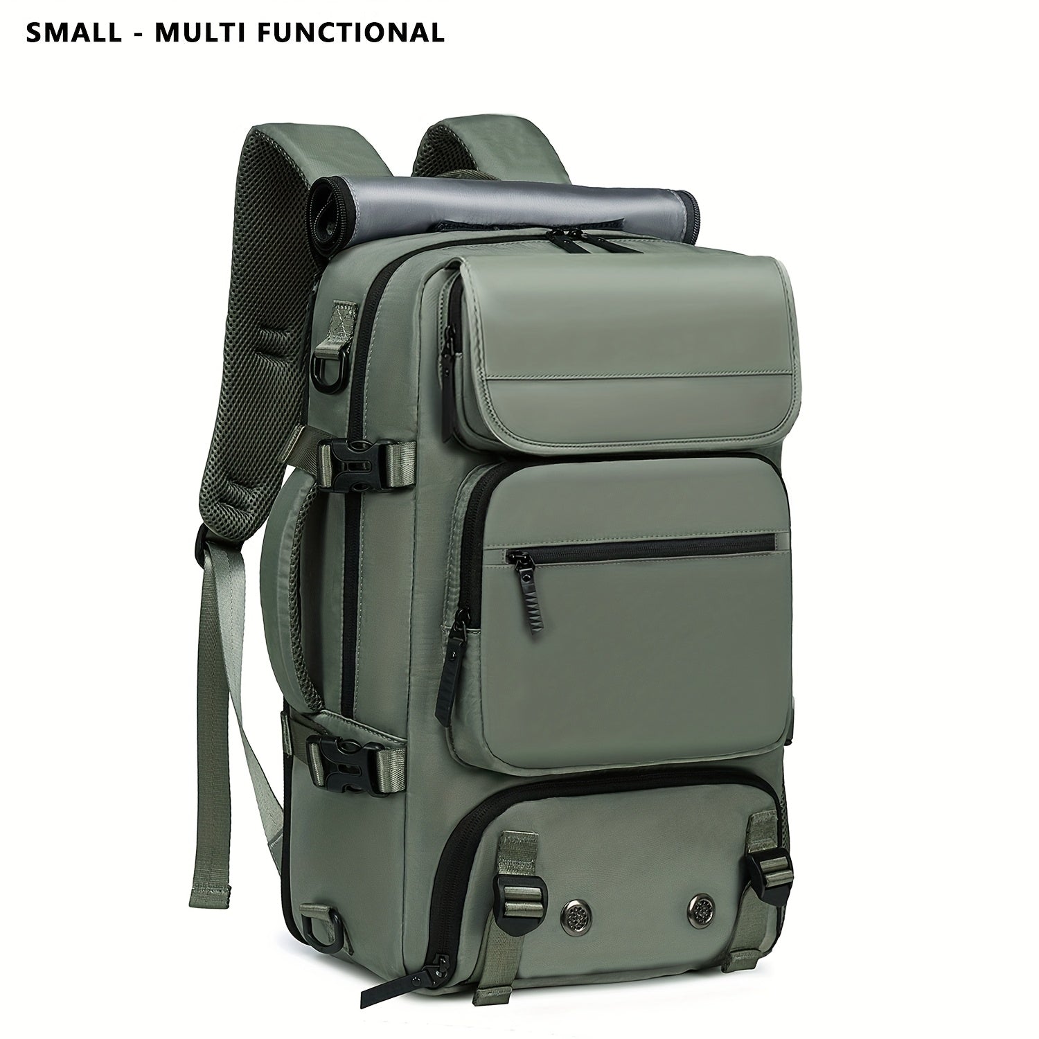 Men'S Large Capacity Travel Laptop Backpack, Airline Approved Business Work Bag, Fits 17-inch Notebook, Durable Nylon Material, With Shoe Compartment, Adjustable Shoulder Straps, And Multiple Utility Pockets, Ideal For Outdoor Hiking And Camping